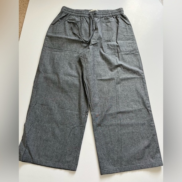 O.N.S. ONS One Nice Shop Cropped Pants Cotton Gray Size Large - Picture 1 of 9